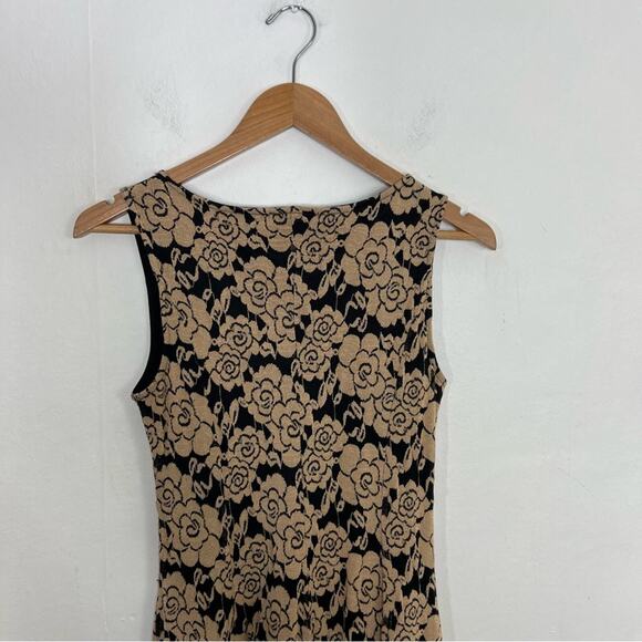 Haani Black and Tan Floral Lace Fit Flare Dress Size Medium - Picture 10 of 13